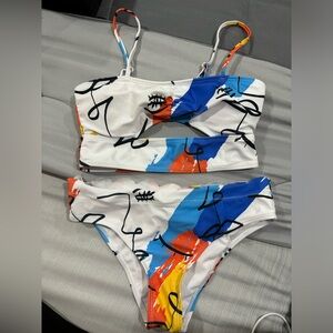 Shein Two Piece Woman Eye Bathing Suit